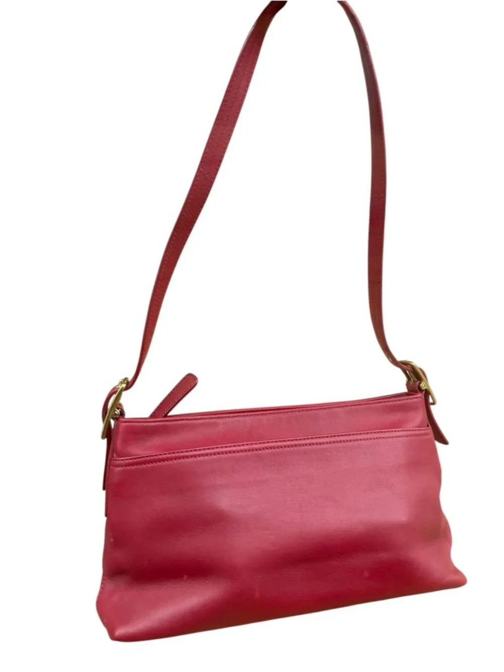 Vintage Coach Red Leather Legacy Shoulder Bag - Style #9861 * Flaw*  90's mini - Picture 2 of 16